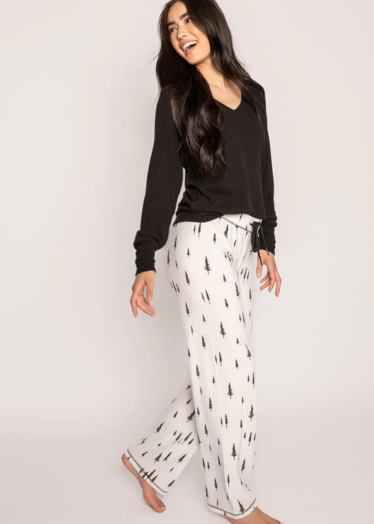 PJ Salvage May the Forest Be With You Outdoorsy Pajama Pant - Ivory ***FINAL SALE***-Hand In Pocket