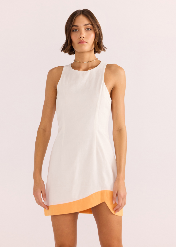 MINKPINK Alora Wave Mini Dress- White/ Orange ***FINAL SALE*** – Hand In  Pocket