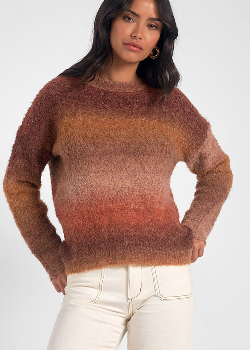 Elan Josie Sweater - Orange Space Dye-***FINAL SALE***-Hand In Pocket