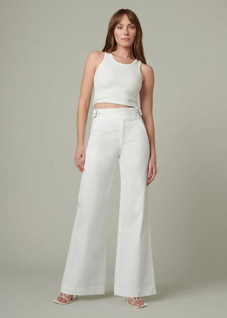 【MODERNIF】Billy Semi Wide White Jeans Waist-Match™ Marilyn Straight Jeans - Optic White White | NYDJ