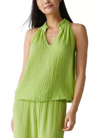 Michael Stars Viola Split Neck Tank- Lettuce ***FINAL SALE***-Hand In Pocket