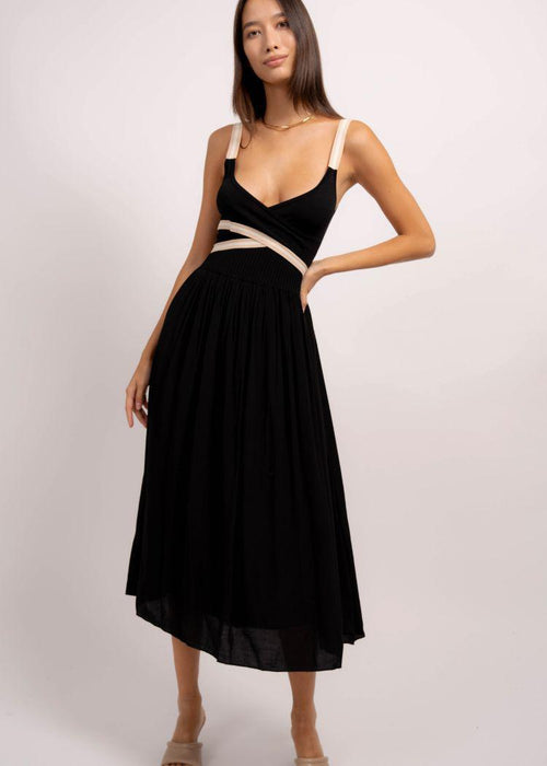 Central Park West Zayn Pleated Dress-Hand In Pocket