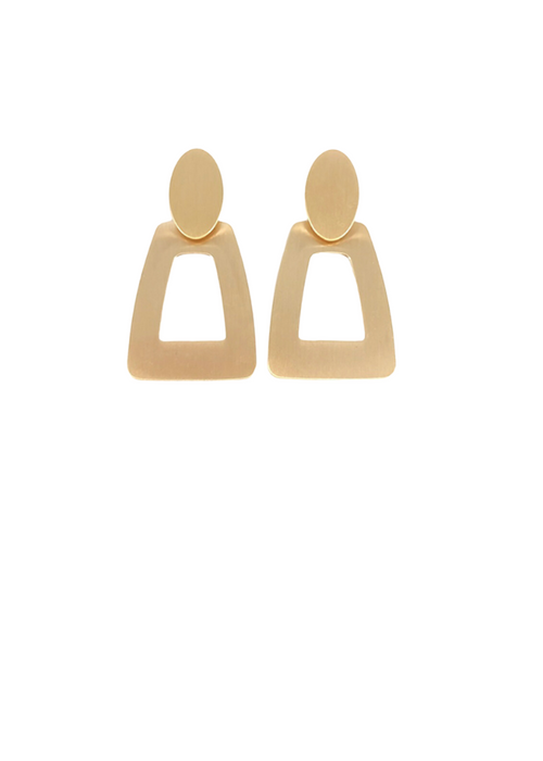 Alexis Trapezoid Metal Earring-Hand In Pocket