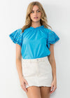 THML Darcy Embroidered Flutter Sleeve Top-Hand In Pocket