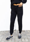 Flora Pant Cable Lounge - Black ***FINAL SALE***-Hand In Pocket