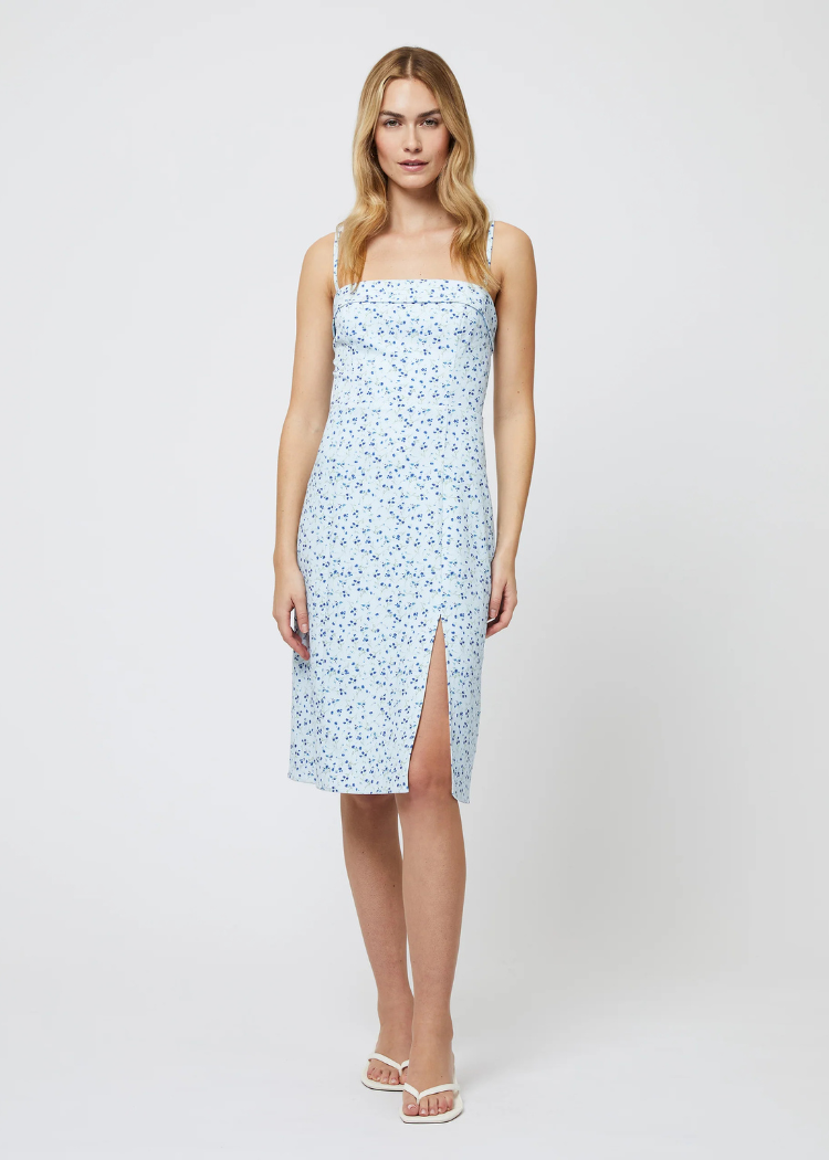 french connection blue dress Women's Dresses scalloped edges and a softly flared mini French Connection Dresses | Nwt