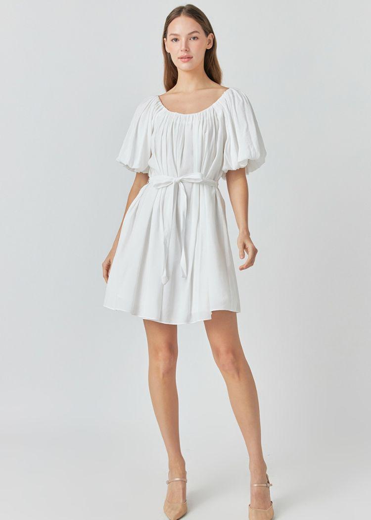 endless rose pleated dress Endless Rose Pleated Puff Sleeve Midi Dress Whim