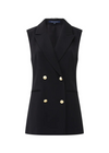 French Connection Harrie Double Breasted Waistcoat - Blackout-Hand In Pocket