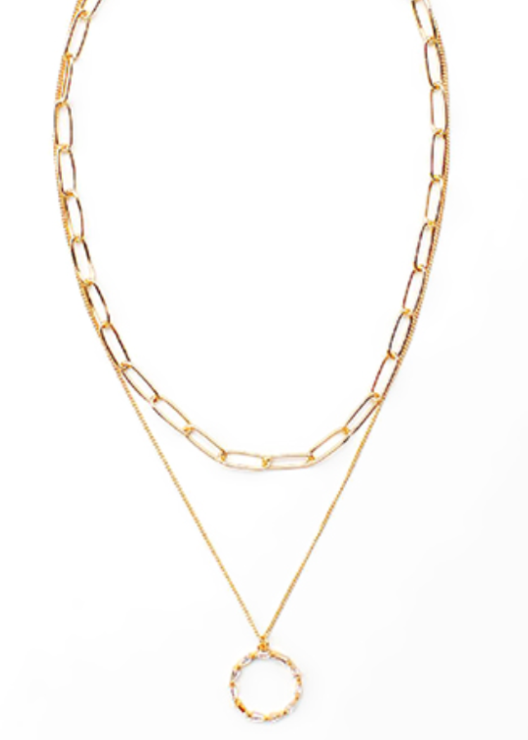 Joelle Pavé Dual Necklace-Hand In Pocket