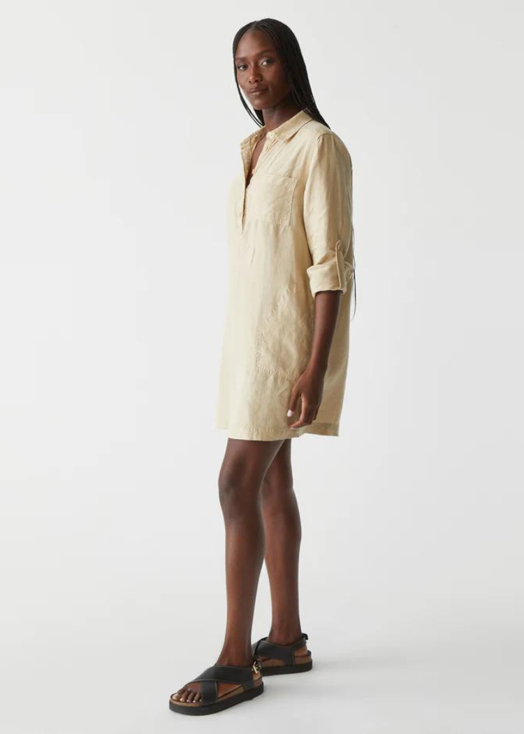 Michael Stars Eleanor Utility Dress - Natural-Hand In Pocket