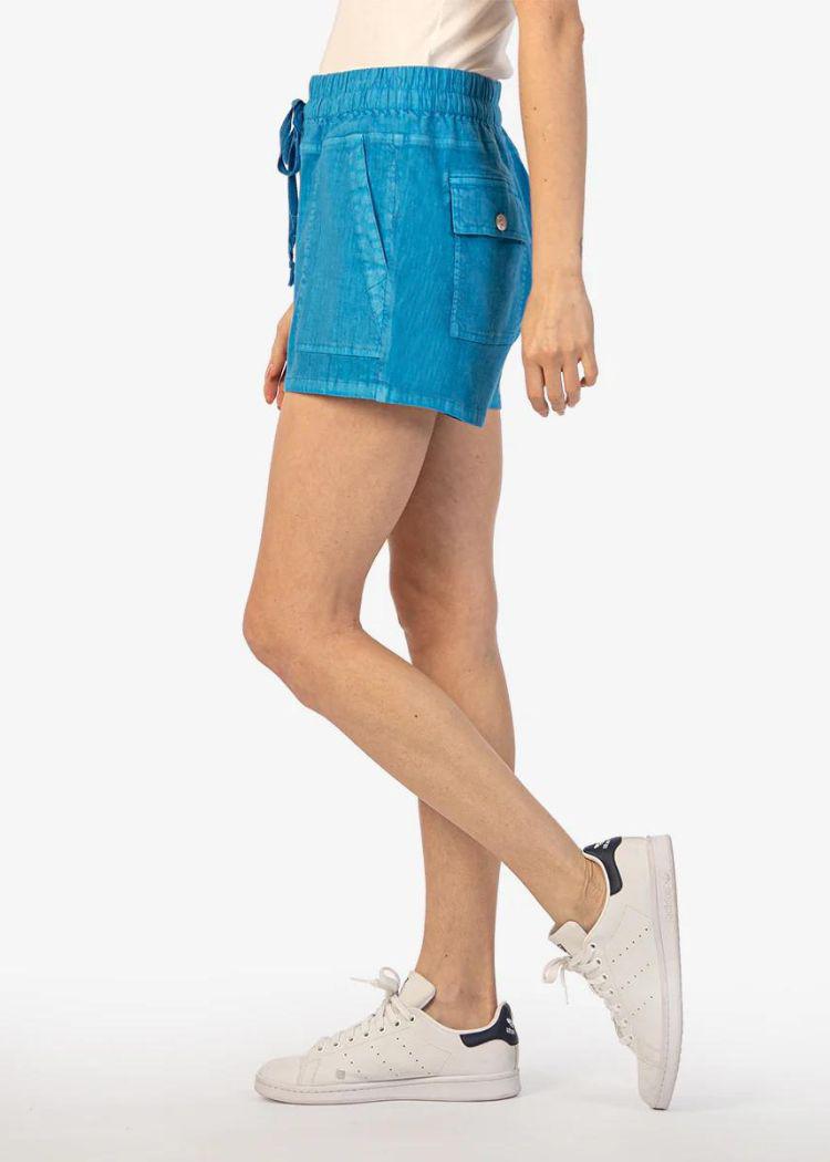 Kut Christina Short with Drawcord - Azure-Hand In Pocket