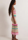 Z Supply Ibiza Stripe Sweater Dress- Natural-Hand In Pocket