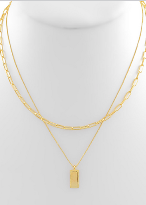 Odette Layered Charm Necklace-Hand In Pocket