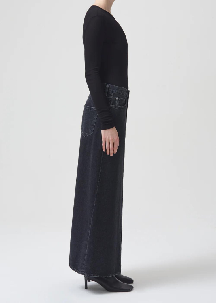 Agolde Leif Maxi Skirt-Hand In Pocket