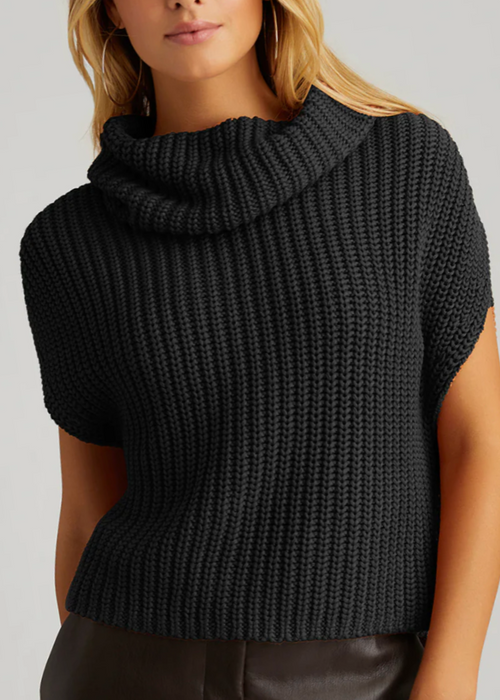 525 Cate Sleeveless Turtleneck Sweater - Black-***FINAL SALE***-Hand In Pocket