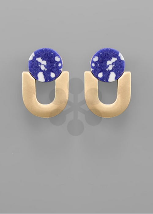 Camila Arch Earrings-Blue-Hand In Pocket