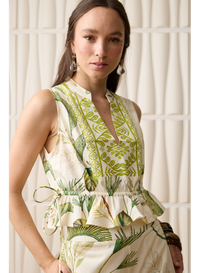 Aylaya Curaçao Top- Palm Forest ***FINAL SALE***-Hand In Pocket