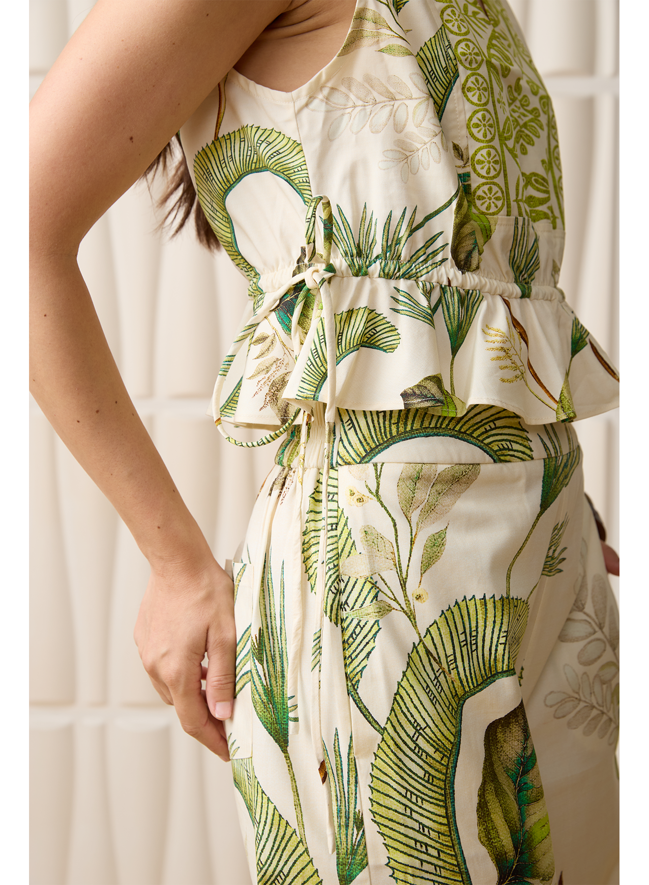 Aylaya Curaçao Top- Palm Forest ***FINAL SALE***-Hand In Pocket