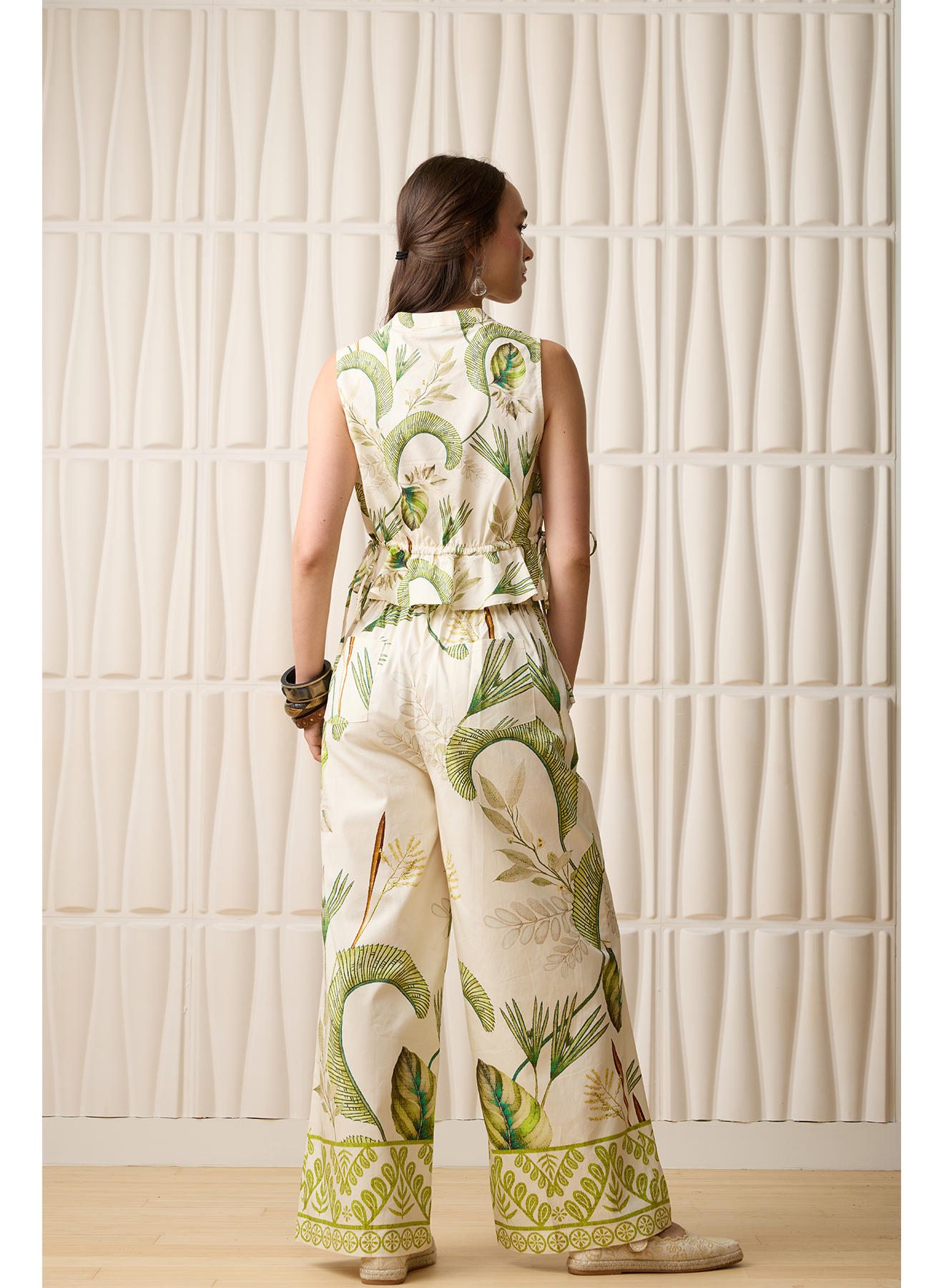 Aylaya Curaçao Top- Palm Forest ***FINAL SALE***-Hand In Pocket