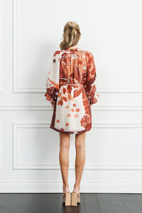 Ciebon Christy Printed Mini Dress - Brown ***FINAL SALE***-Hand In Pocket