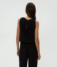 Michael Stars Janelle Tie Neck Tank- Black-Hand In Pocket