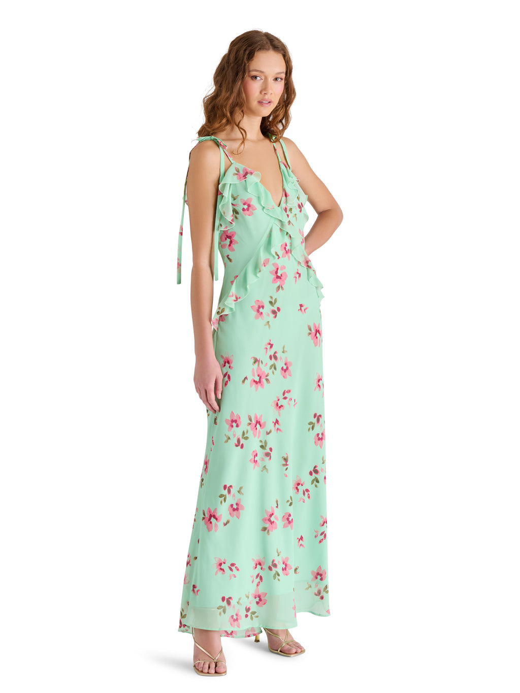 green emerald velvet dress Steve Madden Clarissa Pleated Midi Dress, Green / Medium