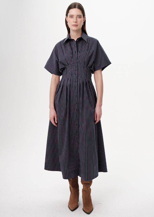 exquise blue dress Floraine Bamulu Womens Fall Sexy Pattern_Plain four pockets Size:5T-6T