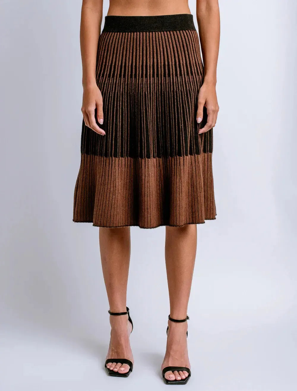 Kerisma Strober Skirt- Black/ Brown-Hand In Pocket