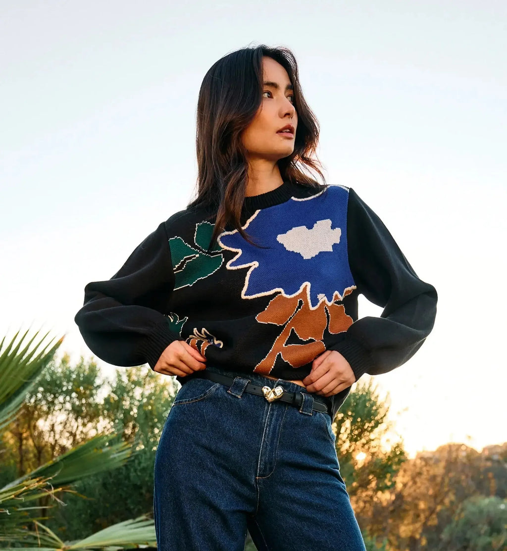 Emory Sweater | Mariposa/Black