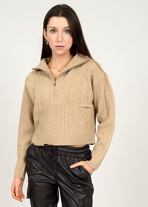 Ulrica Long Sleeve Crew Neck Pullover - Irish Cream ***FINAL SALE***-Hand In Pocket