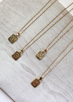 BRACHA Initial Card Necklace - Gold-Hand In Pocket