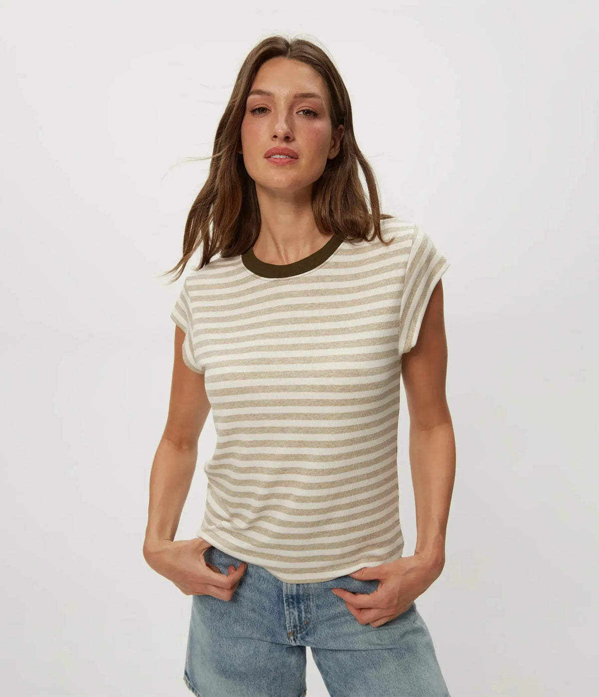 Michael Stars Tanya Tee - Oatmeal ***FINAL SALE***-Hand In Pocket