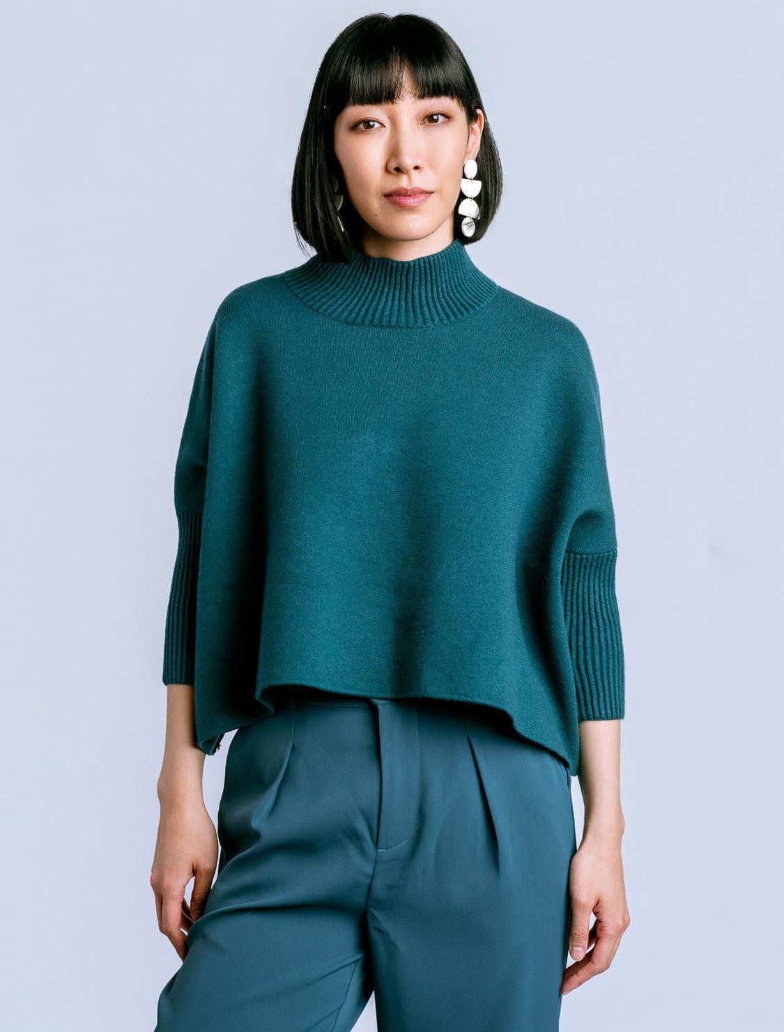Kerisma Aja Sweater - Pagoda Teal-Hand In Pocket