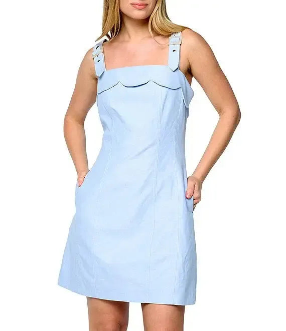 Ciebon Mikeala Scalloped Neck Mini Dress- Blue – Hand In Pocket