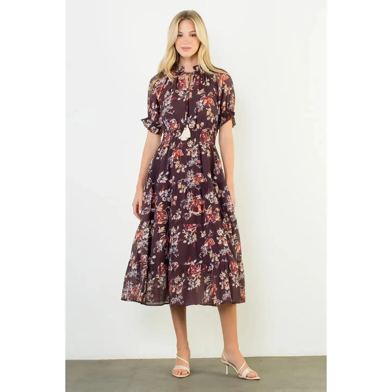THML Elora Floral Maxi Dress-Hand In Pocket