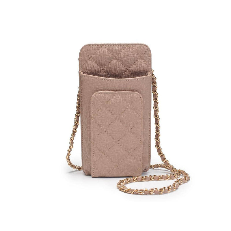 Brianna Cell Phone Crossbody: Natural-Hand In Pocket