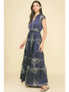 Yumi Tiered Floral Maxi Dress- Navy-Hand In Pocket