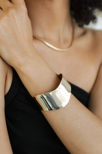Smooth Cuff Bracelet: 18k Gold Plated / One Size