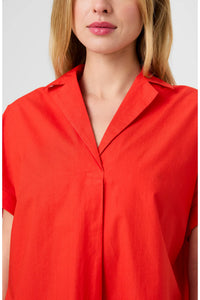 French Connection Rhodes Poplin Blouse - Candy Apple Red