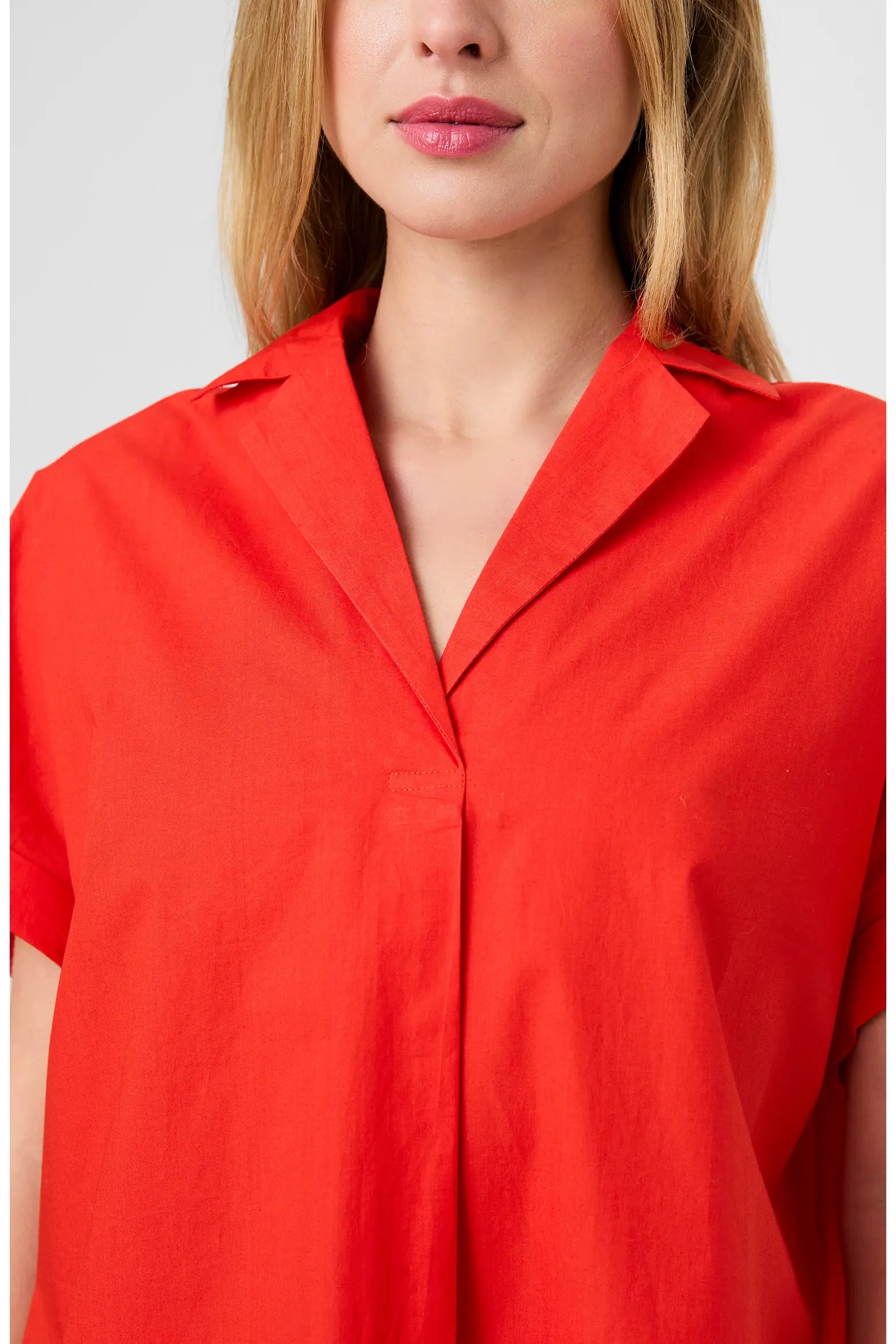 French Connection Rhodes Poplin Blouse - Candy Apple Red