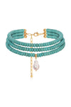 Marina Layers Turquoise Necklace: Turquoise and Freshwater Pearl / One Size-Hand In Pocket