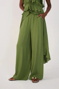 Dress To Mariana Wide Leg Pants - Coconut Green ***FINAL SALE***-Hand In Pocket