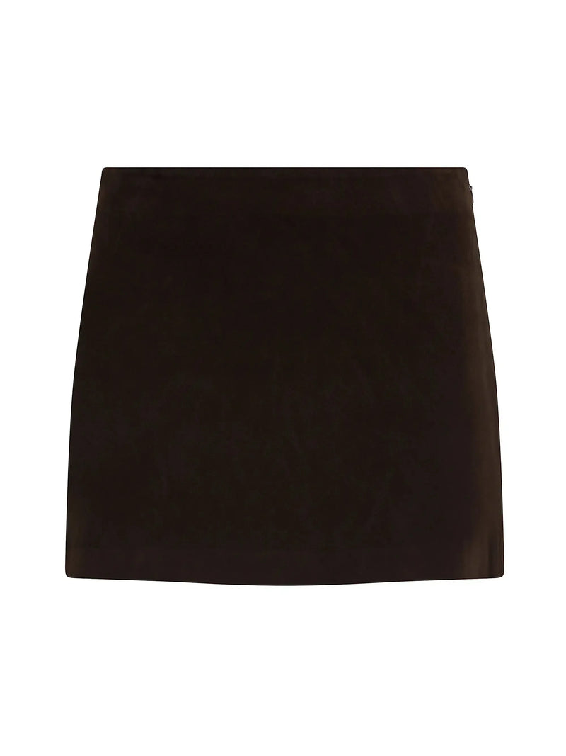 Joe's Jeans The Vegan Suede Mini Skirt- Dk Chocolate