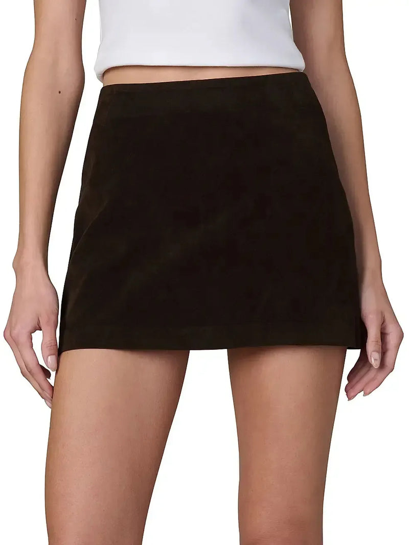 Joe's Jeans The Vegan Suede Mini Skirt- Dk Chocolate