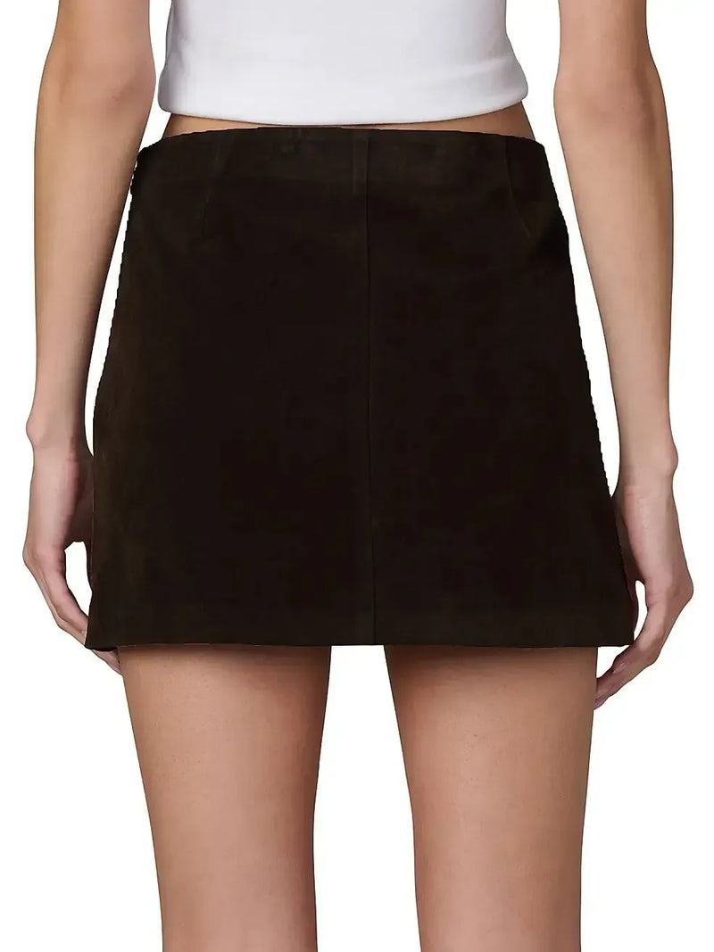 Joe's Jeans The Vegan Suede Mini Skirt- Dk Chocolate