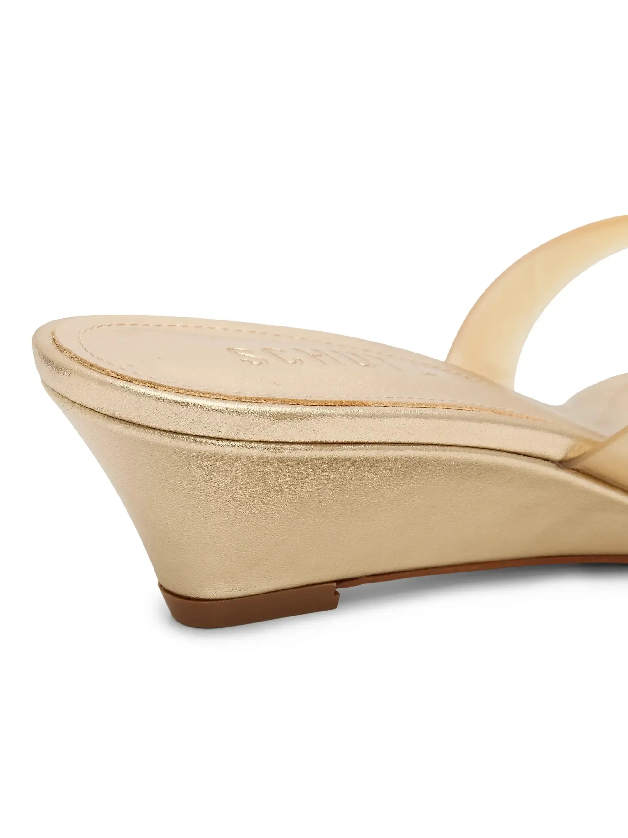 Schutz Roslyn Wedge - Platinum-Hand In Pocket