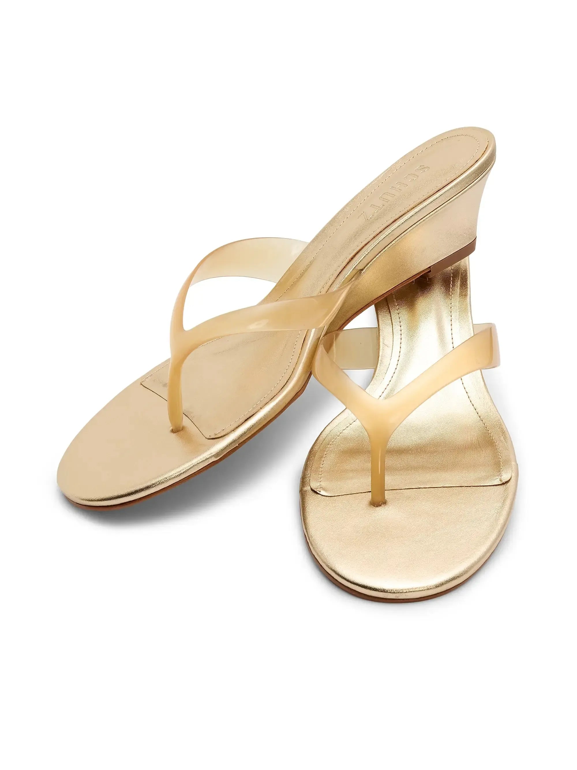 Schutz Roslyn Wedge - Platinum-Hand In Pocket