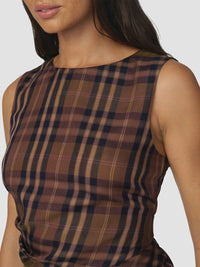 Joe's Jeans The Meg Top - Camel Plaid-Hand In Pocket