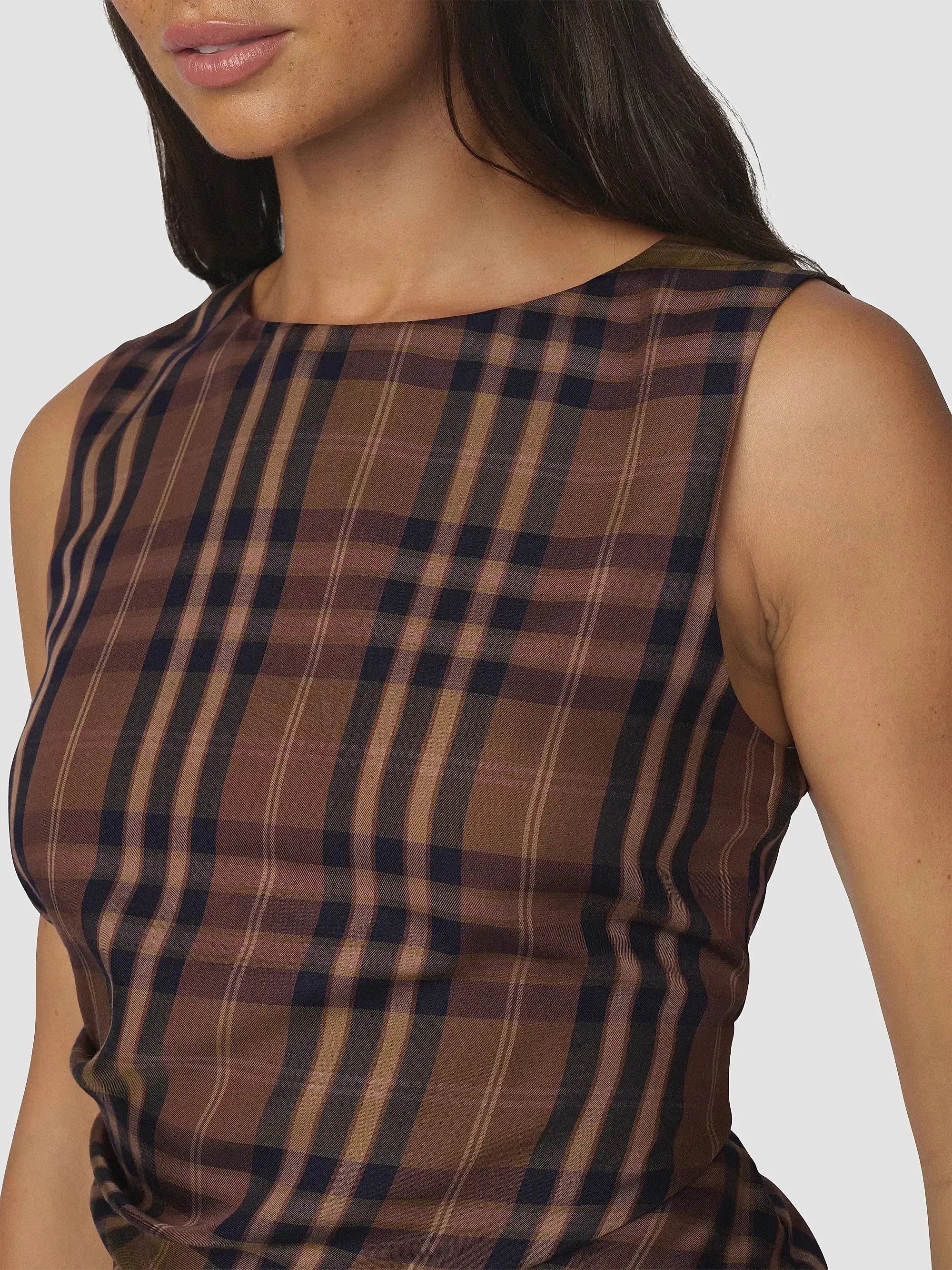 Joe's Jeans The Meg Top - Camel Plaid-Hand In Pocket