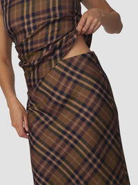 Joe's Jeans The Ines Midi Skirt - Camel Plaid